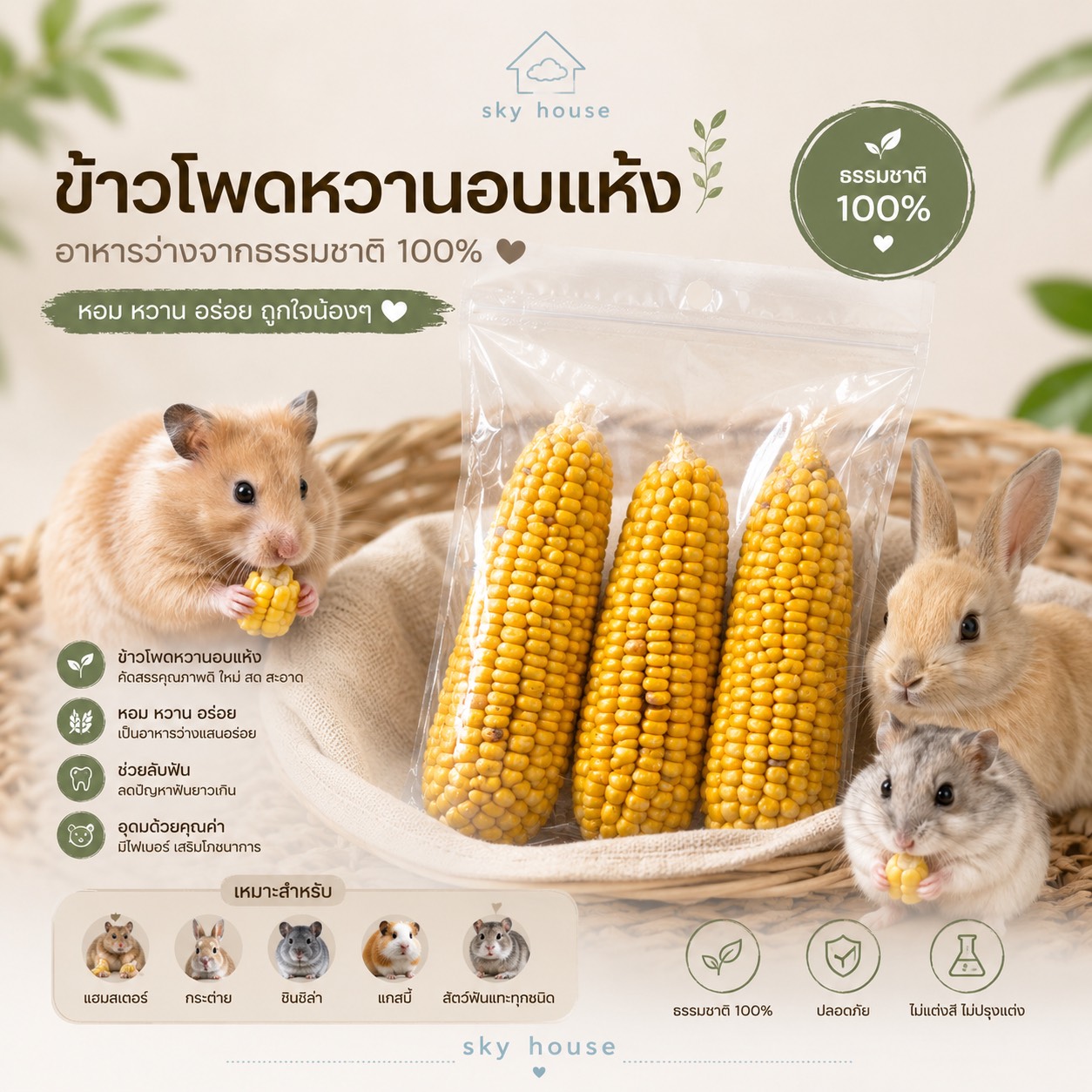 ข้าวโพดหวานอบแห้ง