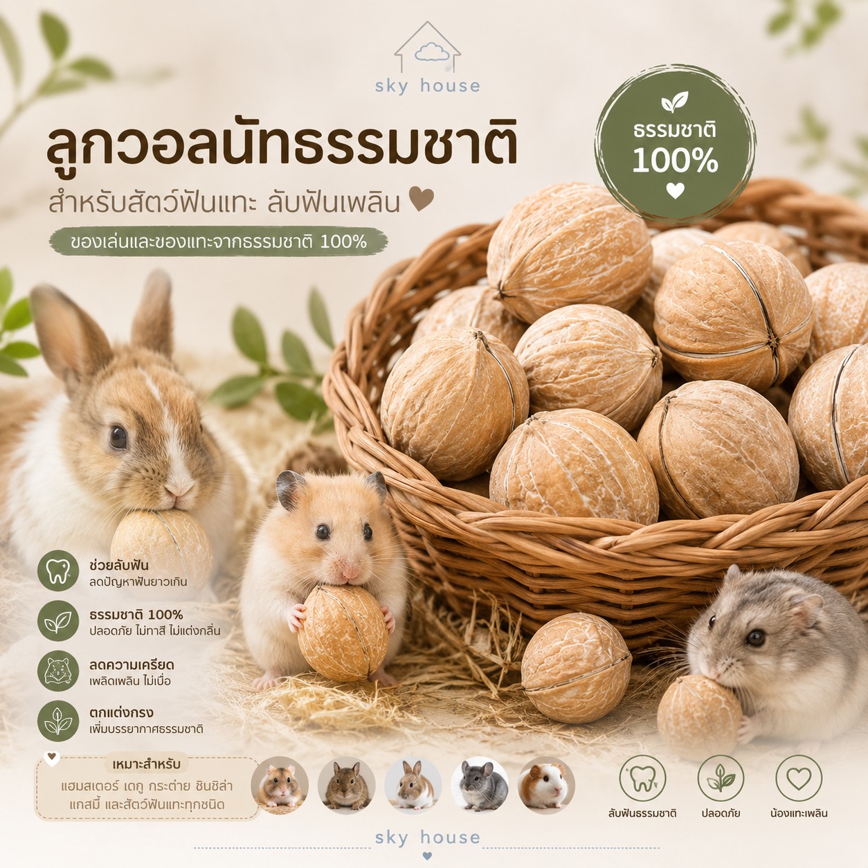 ลูกวอลนัทธรรมชาติ