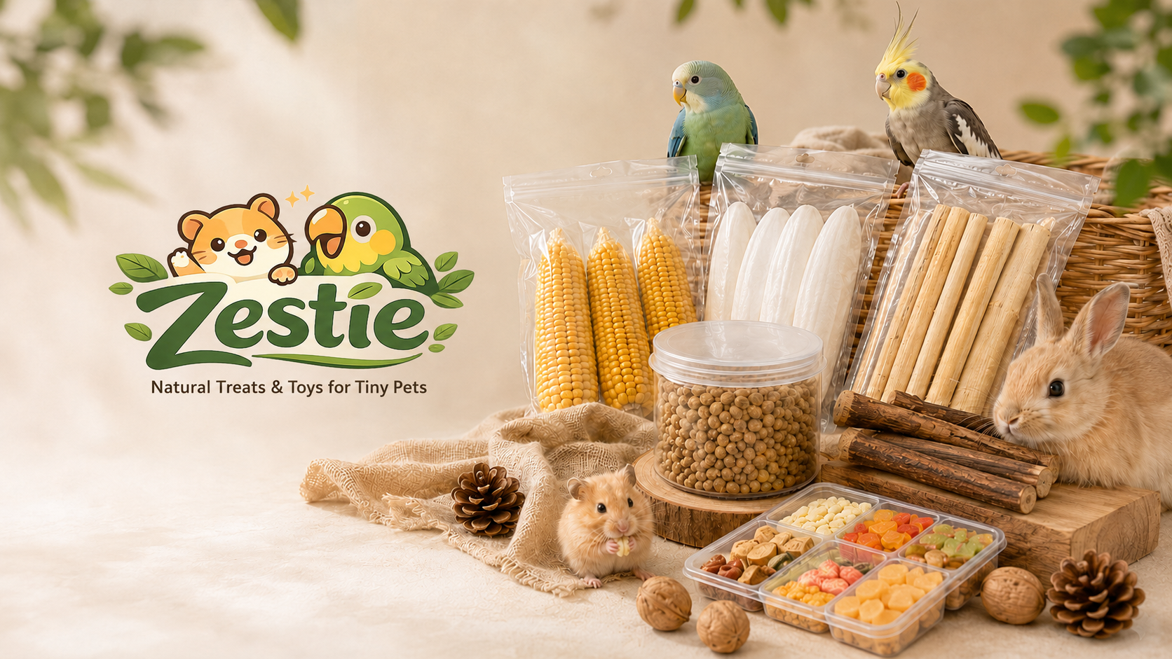 Zestie Natural Treats and Toys for Tiny Pets